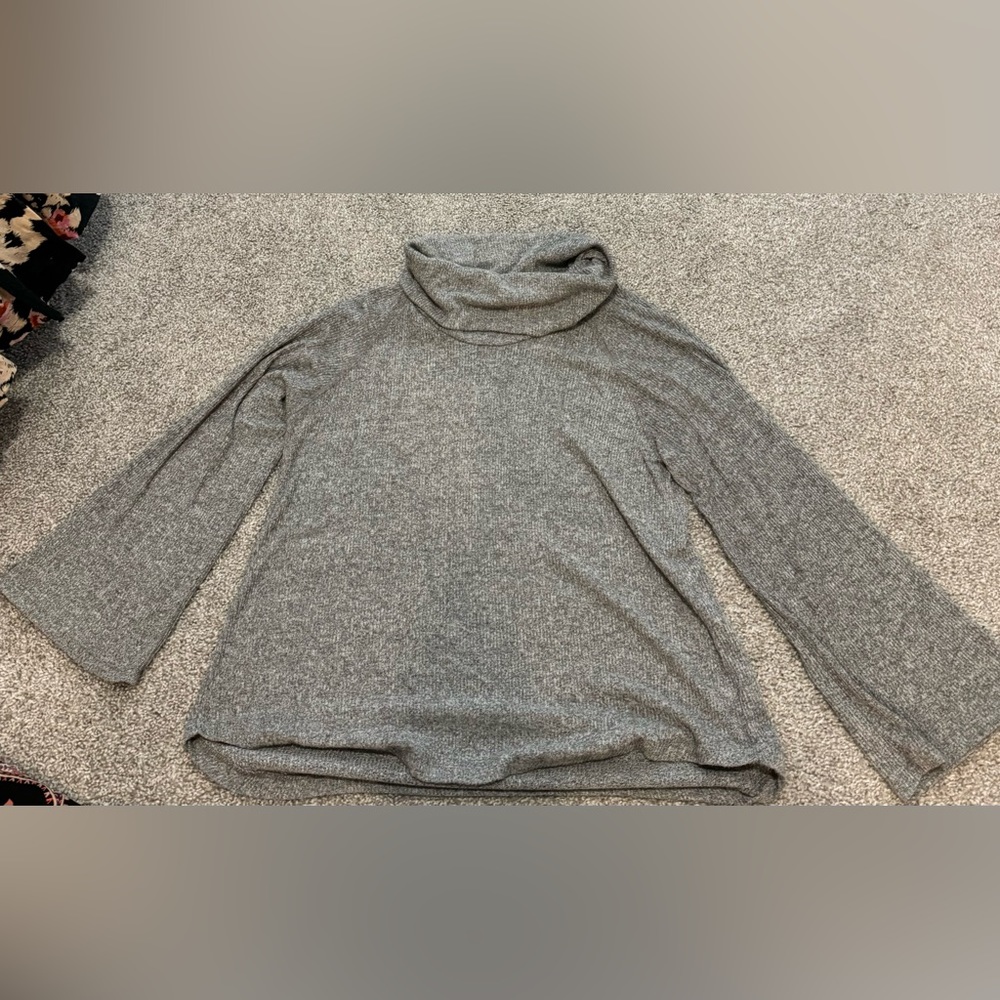 Maeve by Anthropologie Ibsen Ribbed Pullover in Grey size XL